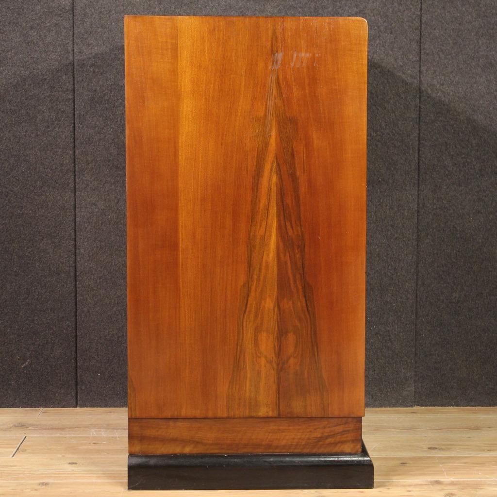 20th Century Walnut Wood Italian Art Deco Style Chest Of Drawers, 1960s For Sale 2