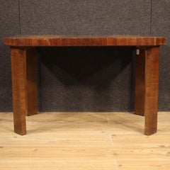 20th Century Walnut Wood Italian Art Deco Style Coffee Table, 1950