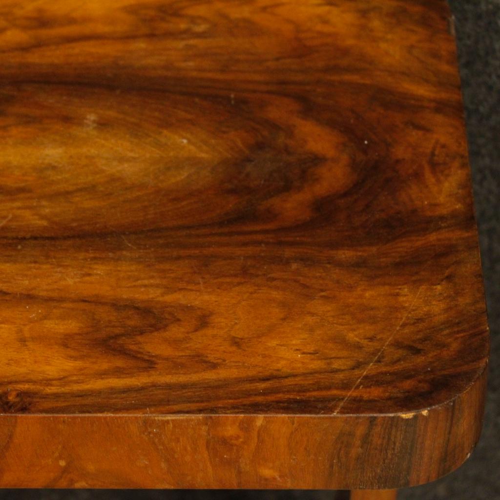 20th Century Walnut Wood Italian Art Deco Style Side Table, 1970 7
