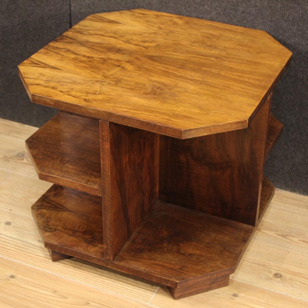 Table basse en bois de noyer du 20e siècle, design moderne italien, 1960 Bon état - En vente à Vicoforte, Piedmont