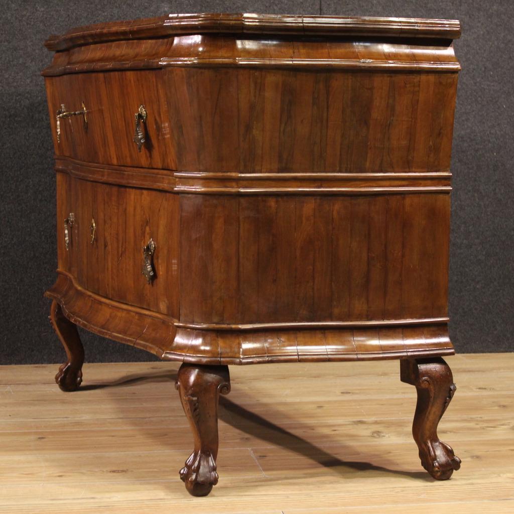 Italian 20th Century Walnut Wood Venetian Commode, 1930 For Sale