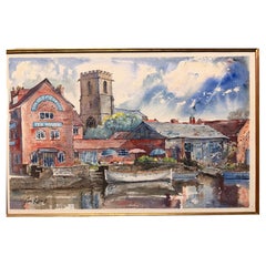 Acquerello del XX secolo “The Old Granary Tea House” di Cyril Arthur Lewis