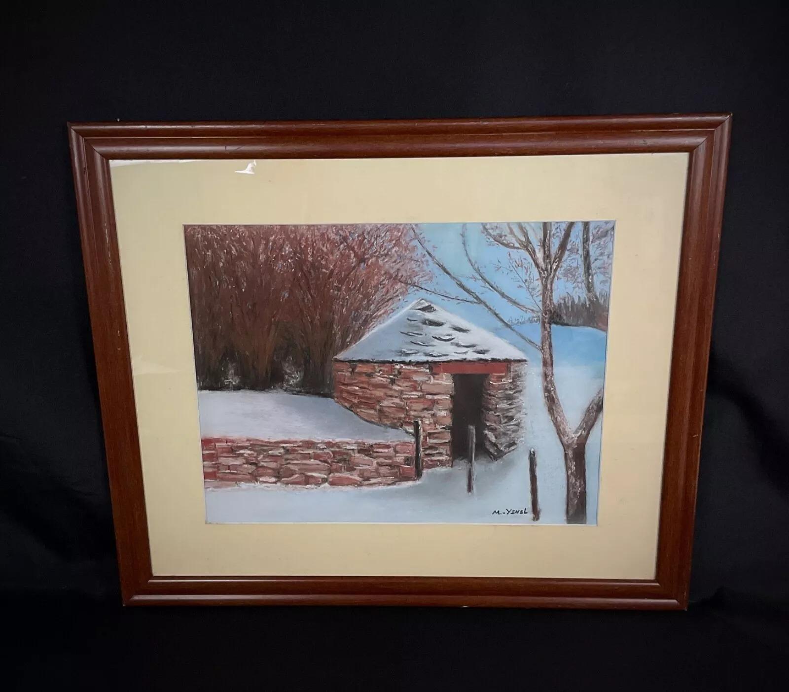 Il s'agit d'une aquarelle et d'un pastel originaux du 20e siècle signés par M. A&M, intitulés Cadole de Campagne. Elle capture magnifiquement une scène de campagne rustique, probablement inspirée par les abris traditionnels en pierre que l'on trouve