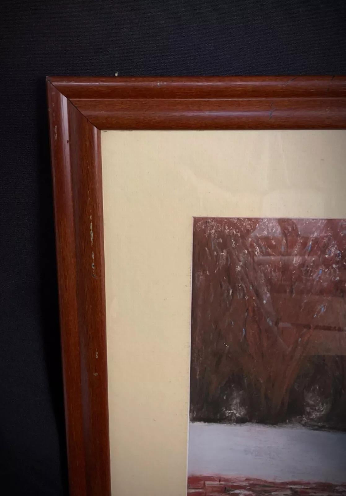 Bois Dessin au pastel et à l'aquarelle du 20e siècle - Signé M. A&M - 2Y427 en vente
