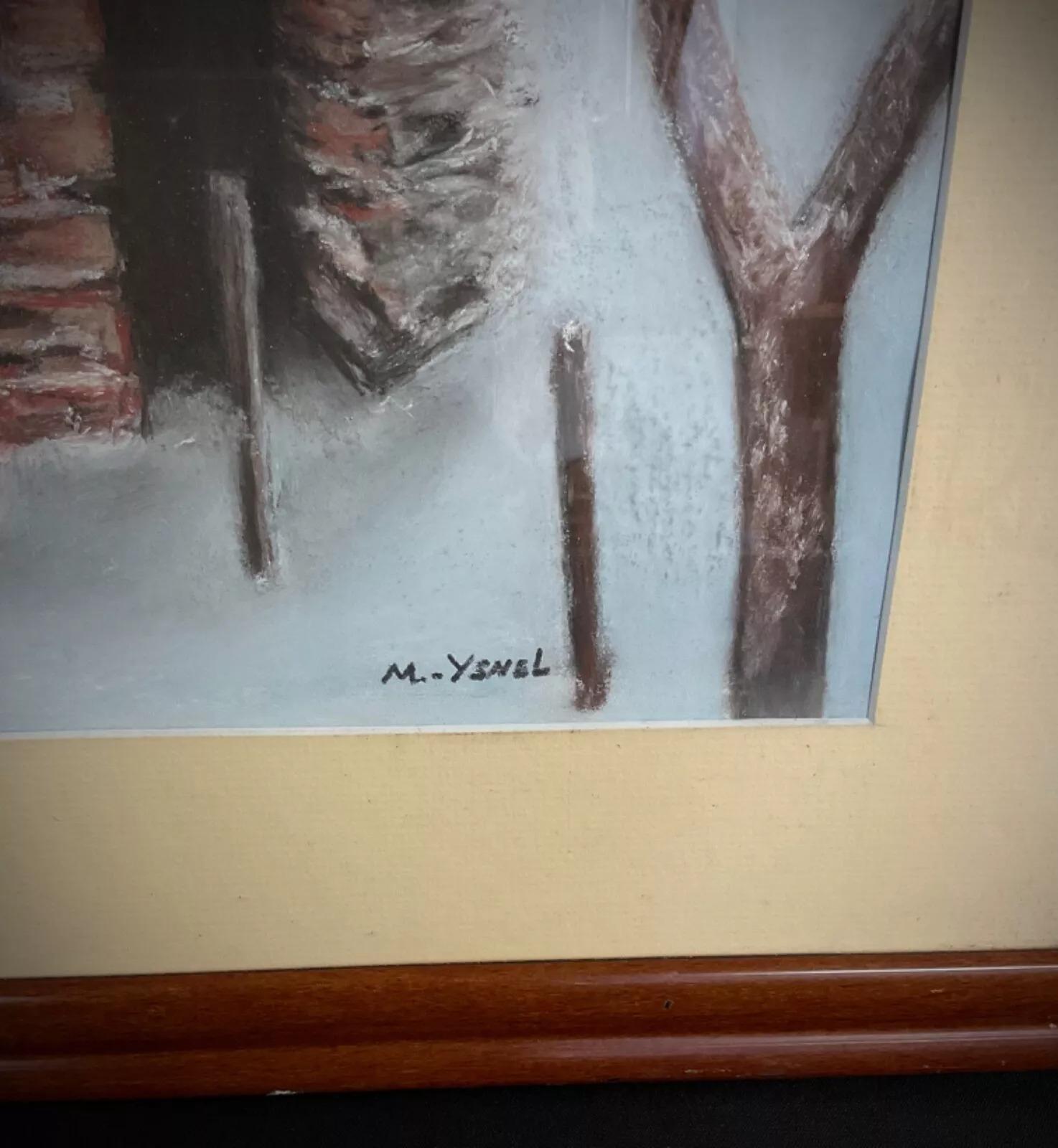 Dessin au pastel et à l'aquarelle du 20e siècle - Signé M. A&M - 2Y427 en vente 3