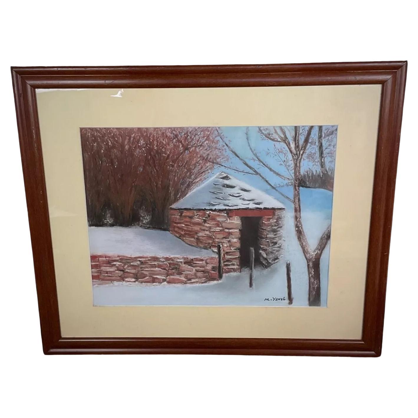 Dibujo en acuarela y pastel del siglo XX - Firmado M. Ysnel - 2Y427