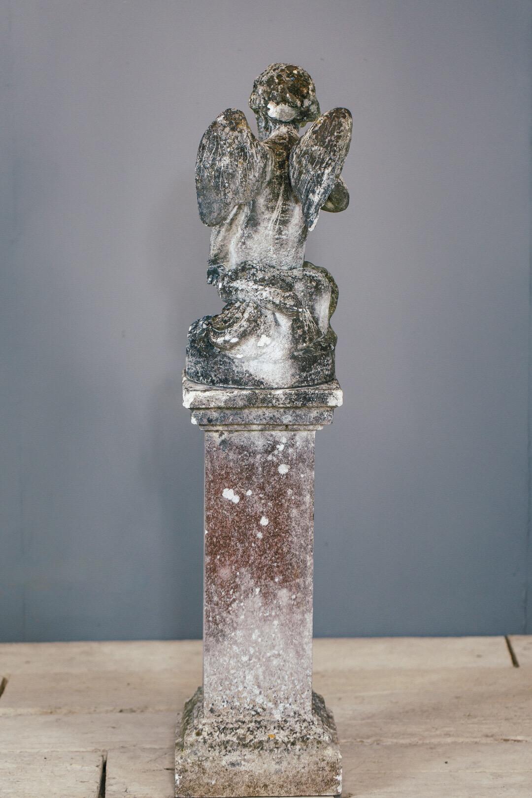 20th Century Weathered Angel Statue 4