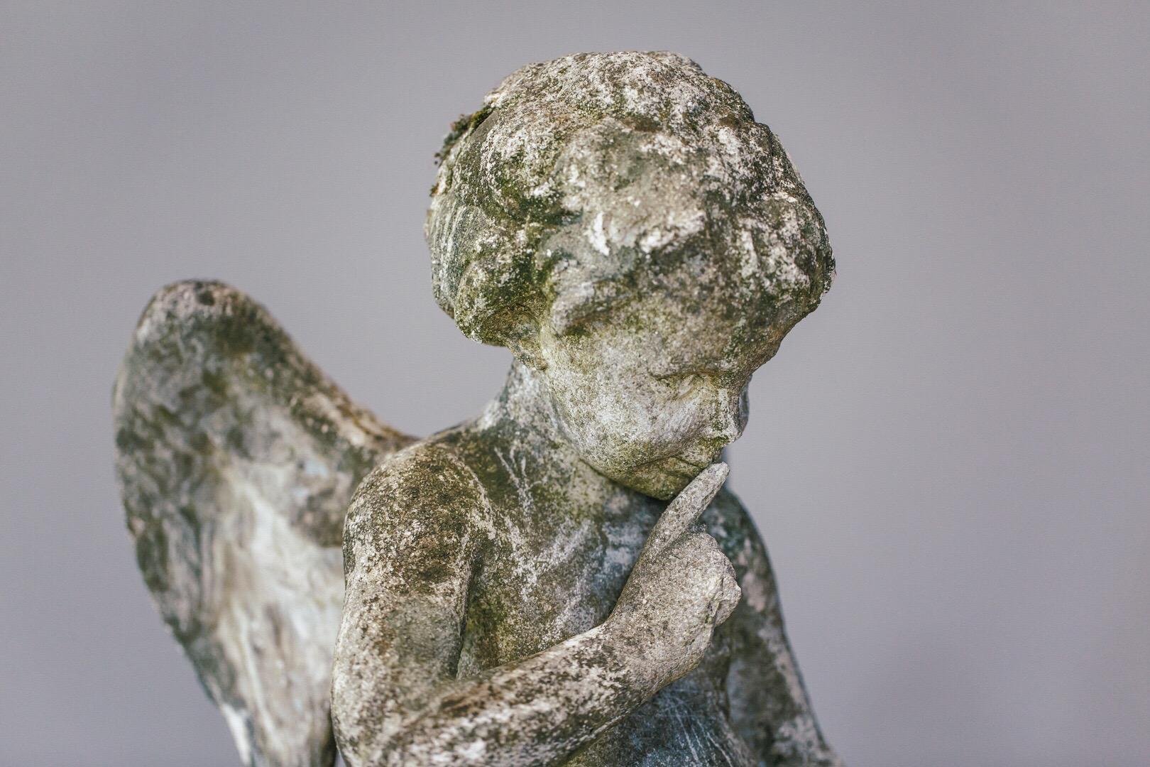 20th Century Weathered Angel Statue 3