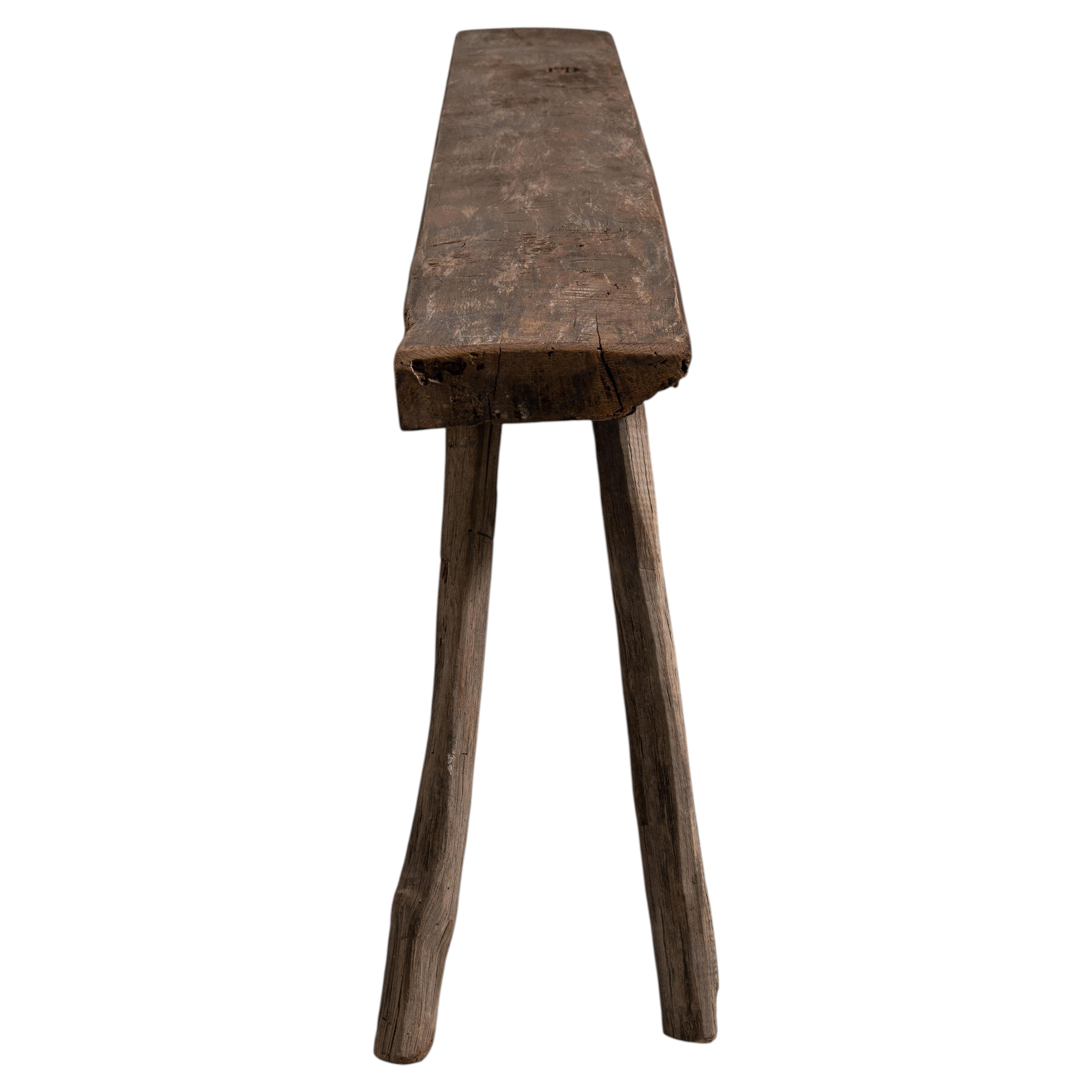 20th Century Weathered Oak Bench with French Craftsmanship For Sale at ...