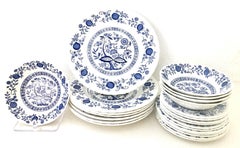 20th Century Wedgwood Dinnerware "Blue Onion" & "Heritage" Set/23