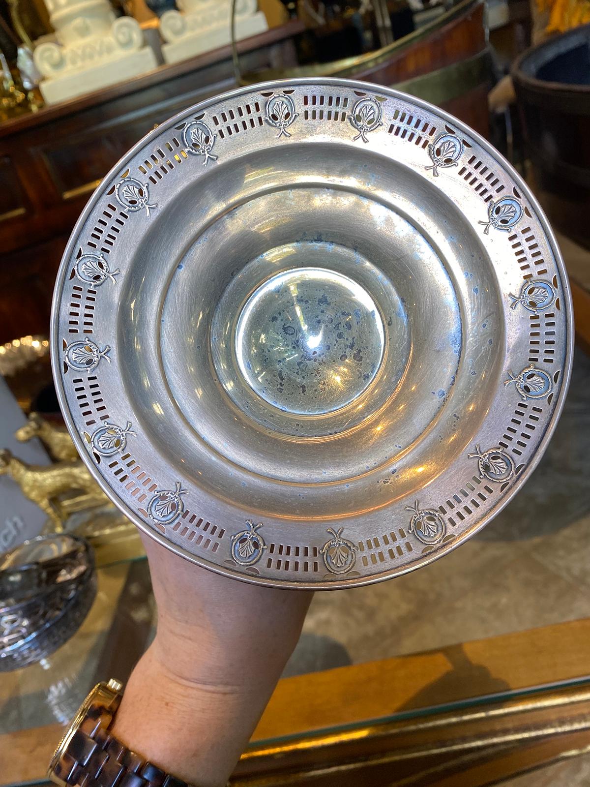 20th Century Weighted Sterling Silver Compote, Marked For Sale 3