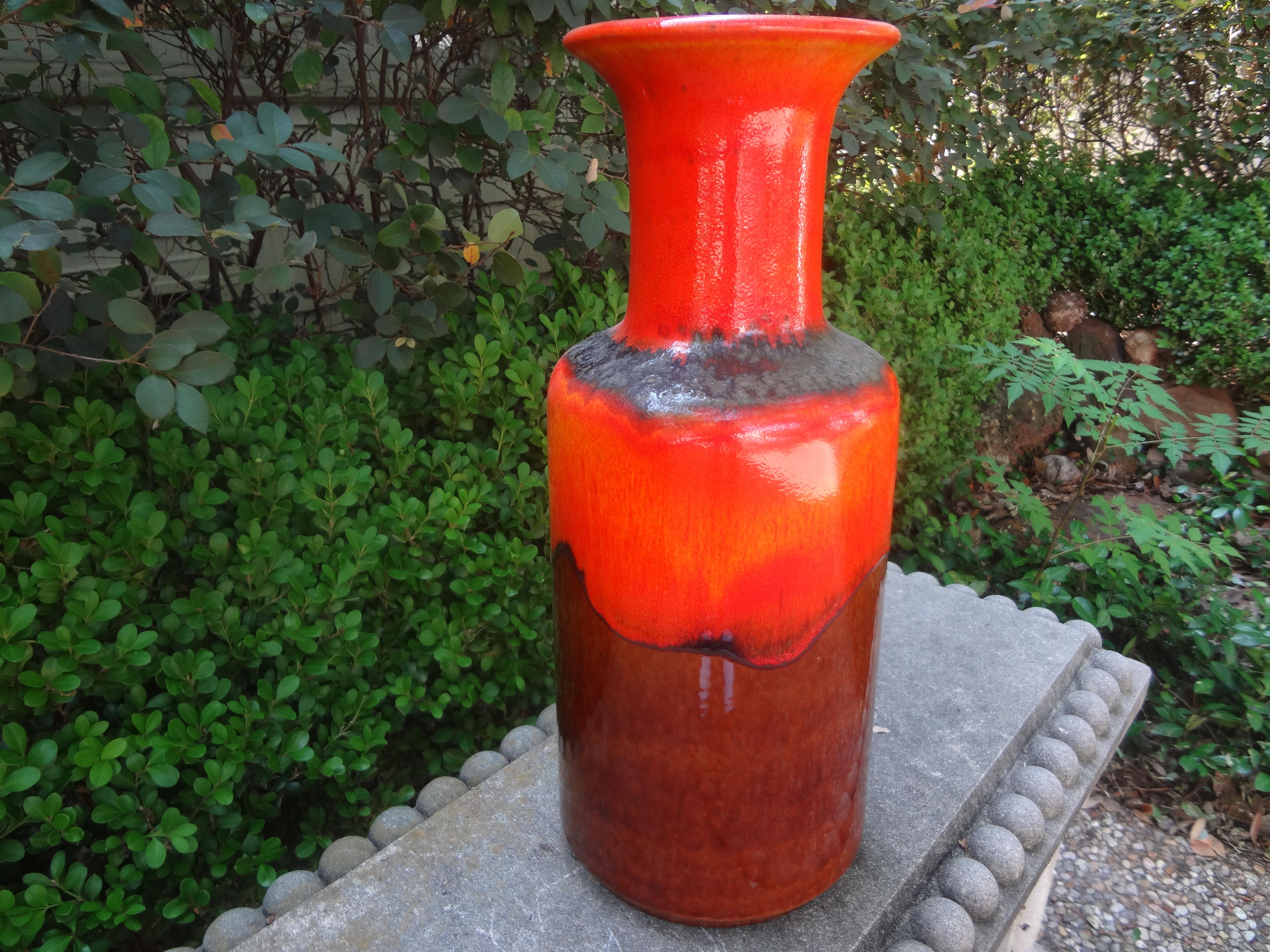 20th Century West German Glazed Pottery Vase For Sale 3