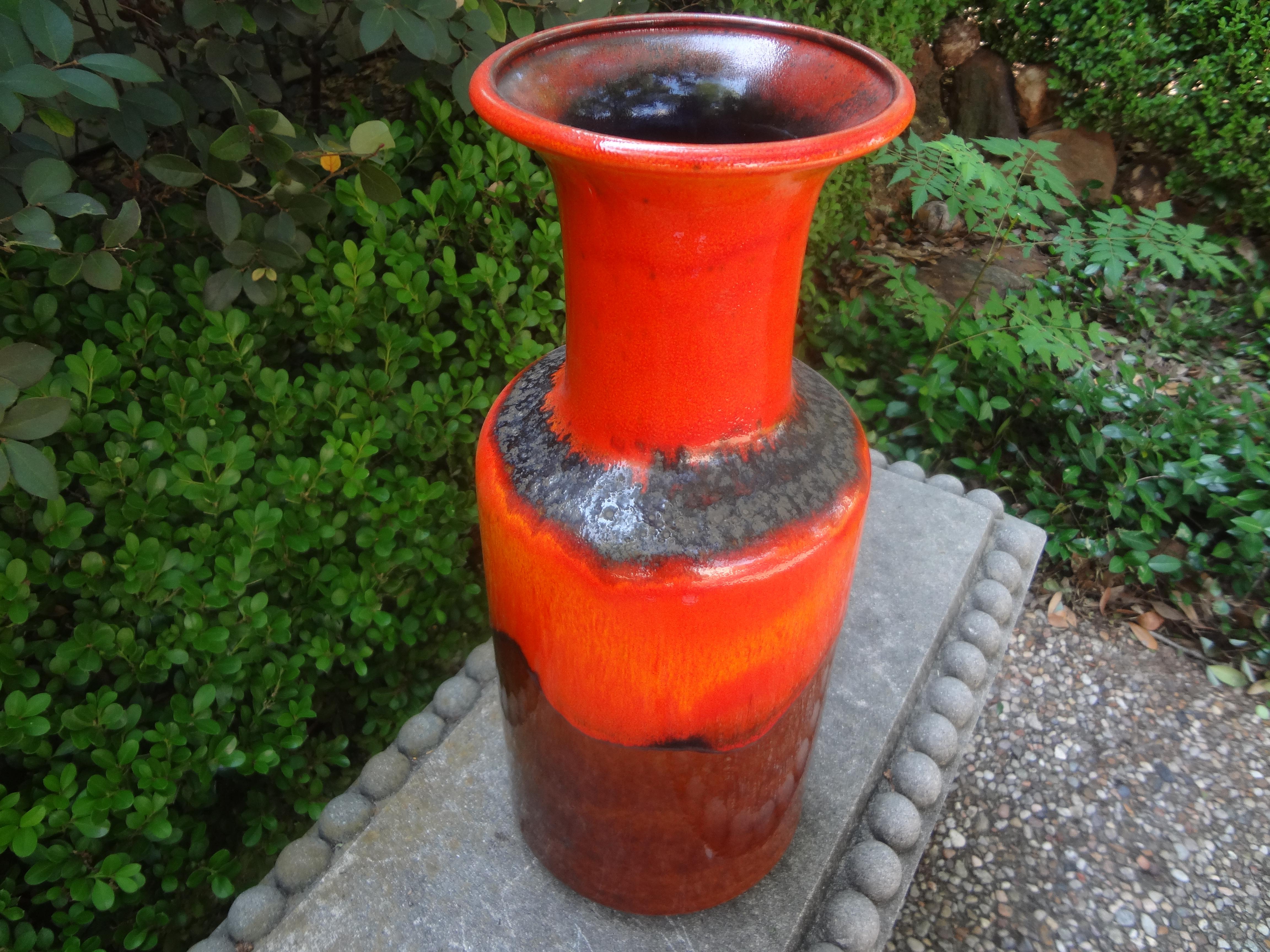 20th Century West German Glazed Pottery Vase For Sale 4