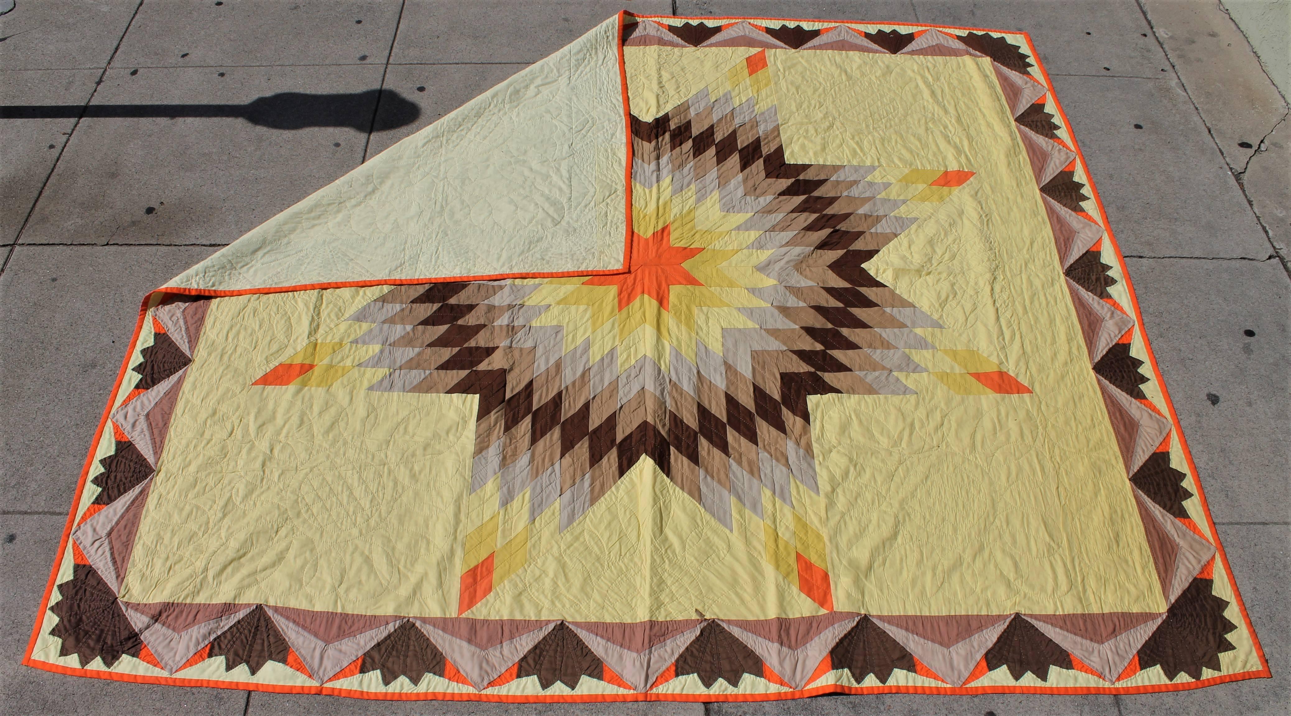 American 20th Century Western Eight Point Star Quilt