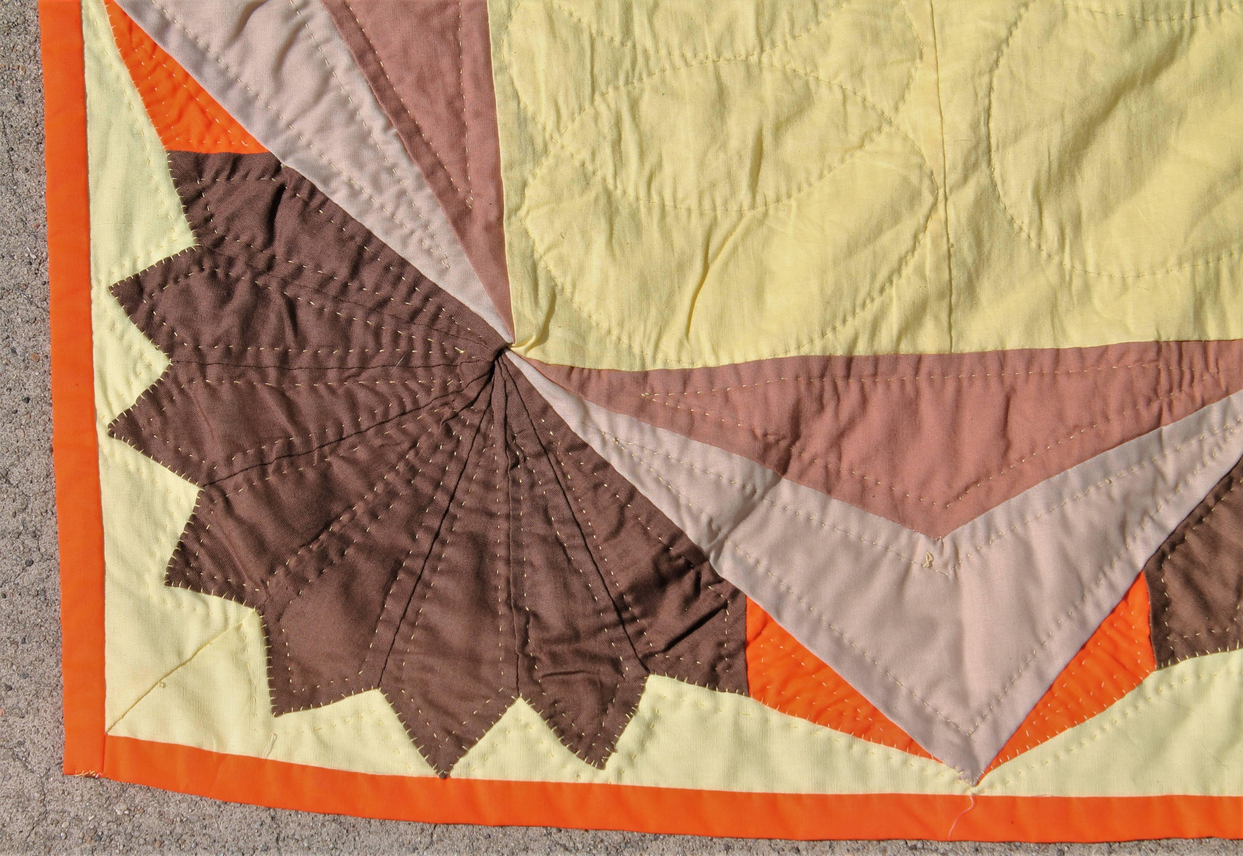 20th Century Western Eight Point Star Quilt In Excellent Condition In Los Angeles, CA