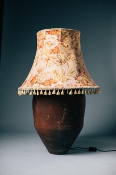 20th-Century Western Turkey Smoke-Fired Terracotta Pot Table Lamp