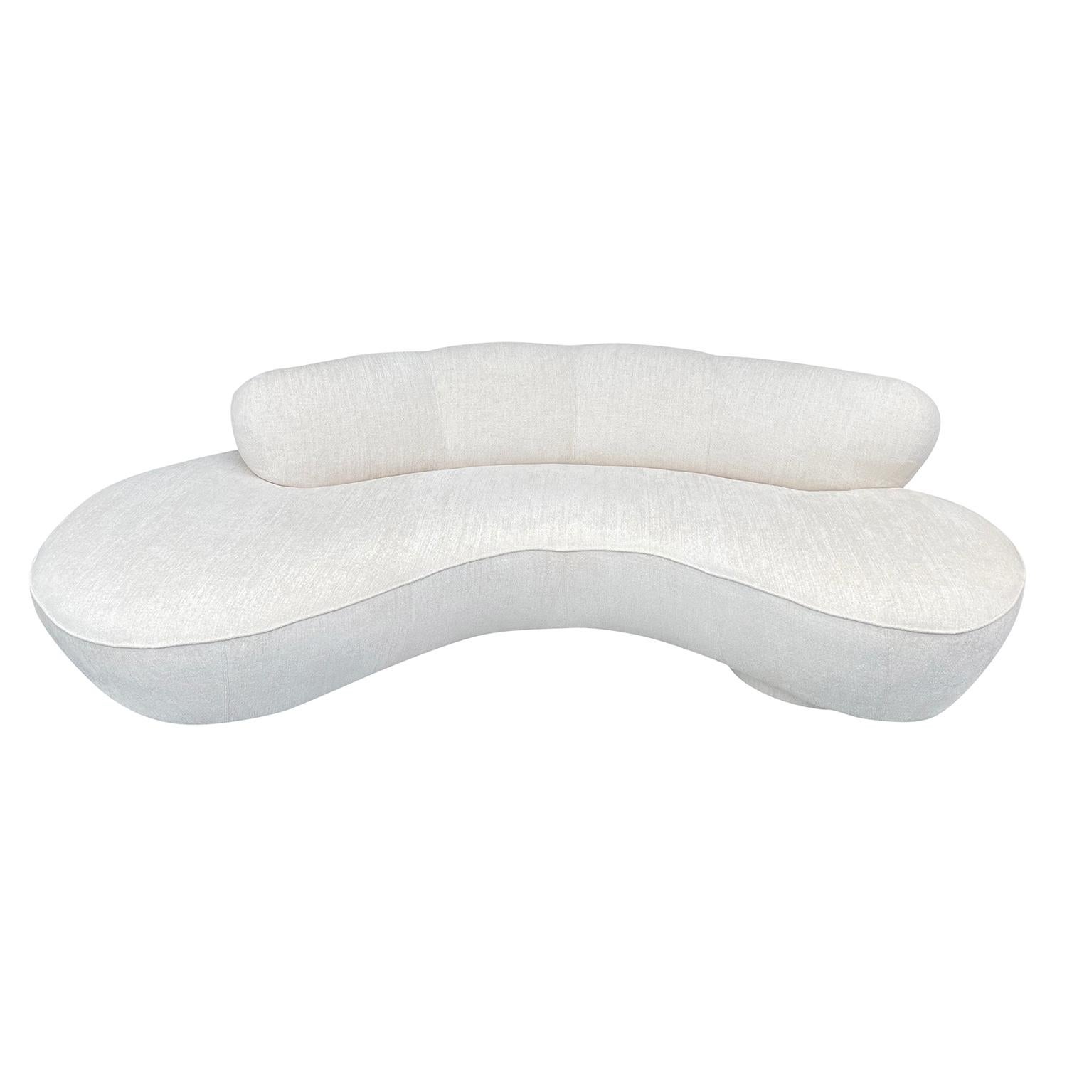 Weißes amerikanisches Directional-Sofa des 20. Jahrhunderts, geschwungenes Sofa von Vladimir Kagan (Moderne der Mitte des Jahrhunderts) im Angebot