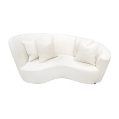 20th Century White American Four Seater Sofa - Vintage Settee by Vladimir Kagan