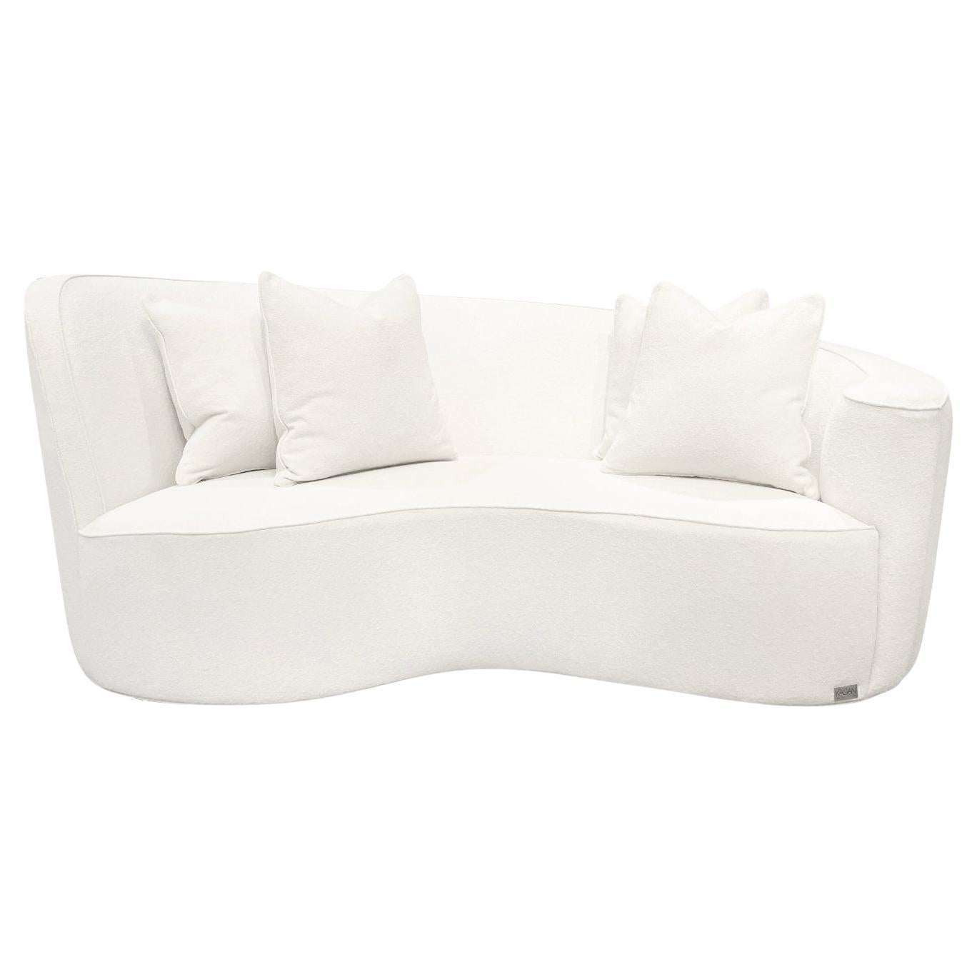 20th Century White American Four Seater Sofa - Vintage Settee by Vladimir Kagan For Sale