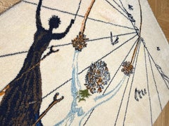 Siglo XX Alfombra blanca y azul Alicia en el País de las Maravillas de Salvador Dalí, ca 1977