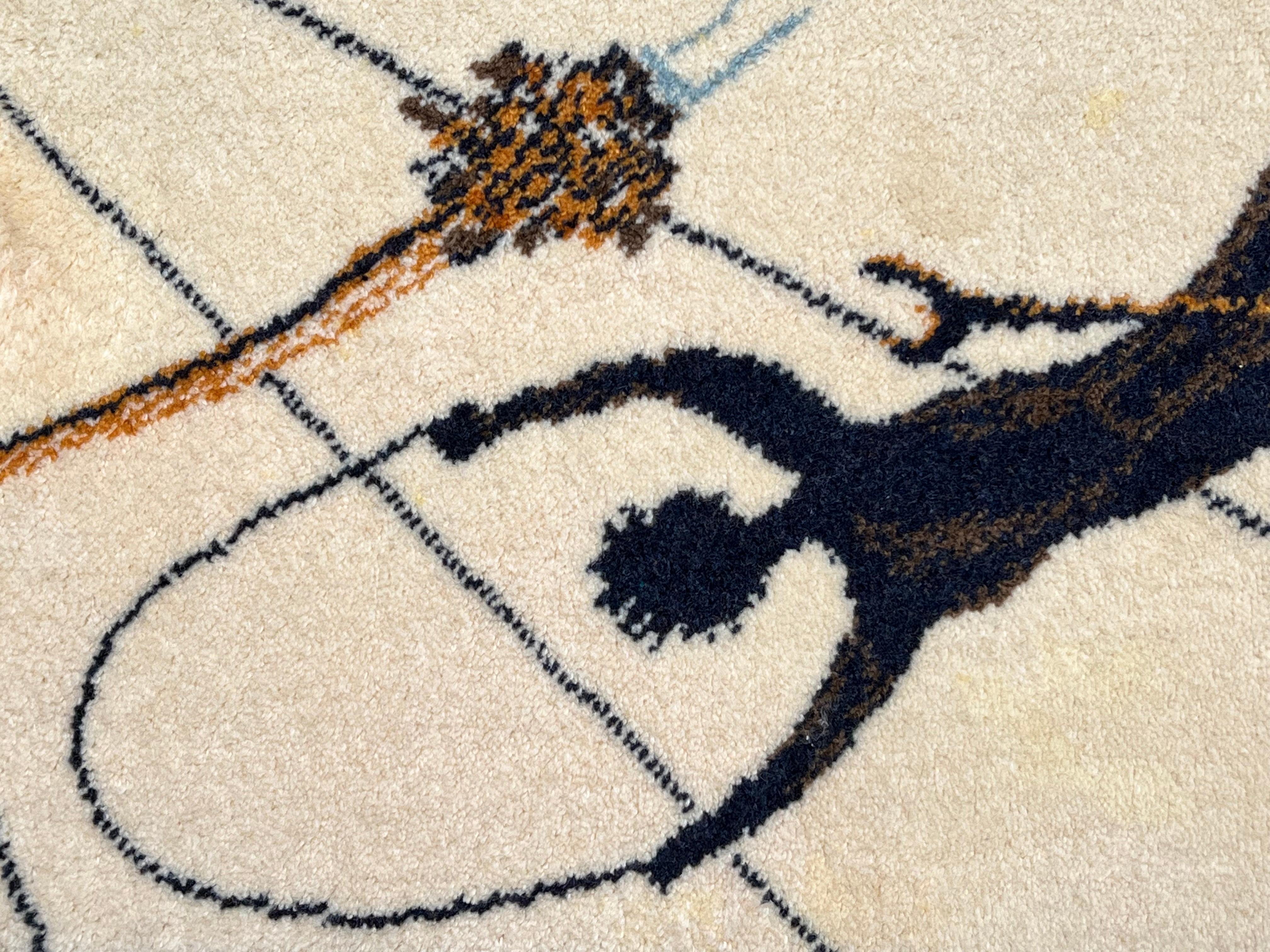 20th Century White and Blue Alice in Wonderland Salvador Dalí Rug, ca 1977 For Sale 2