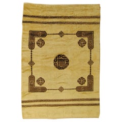 Tapis d'Afrique du Nord du XXe siècle à motifs baptistiques romains blancs et bruns, vers 1900