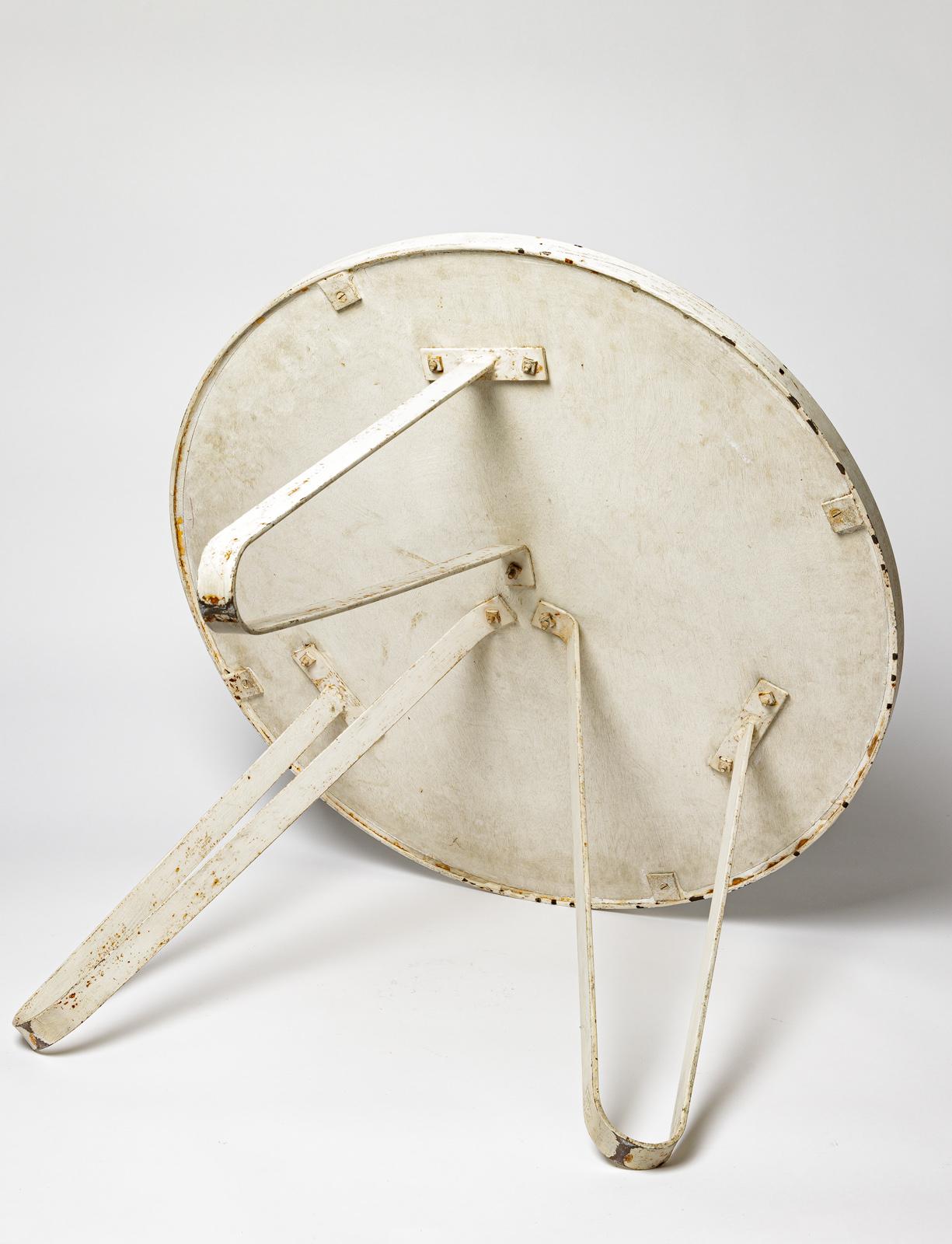 Table de canapé abstraite en céramique blanche et verte du 20e siècle par Jean Austruy 1960 en vente 4
