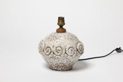 20th century white and grey art deco ceramic table lamp style of Jean Besnard