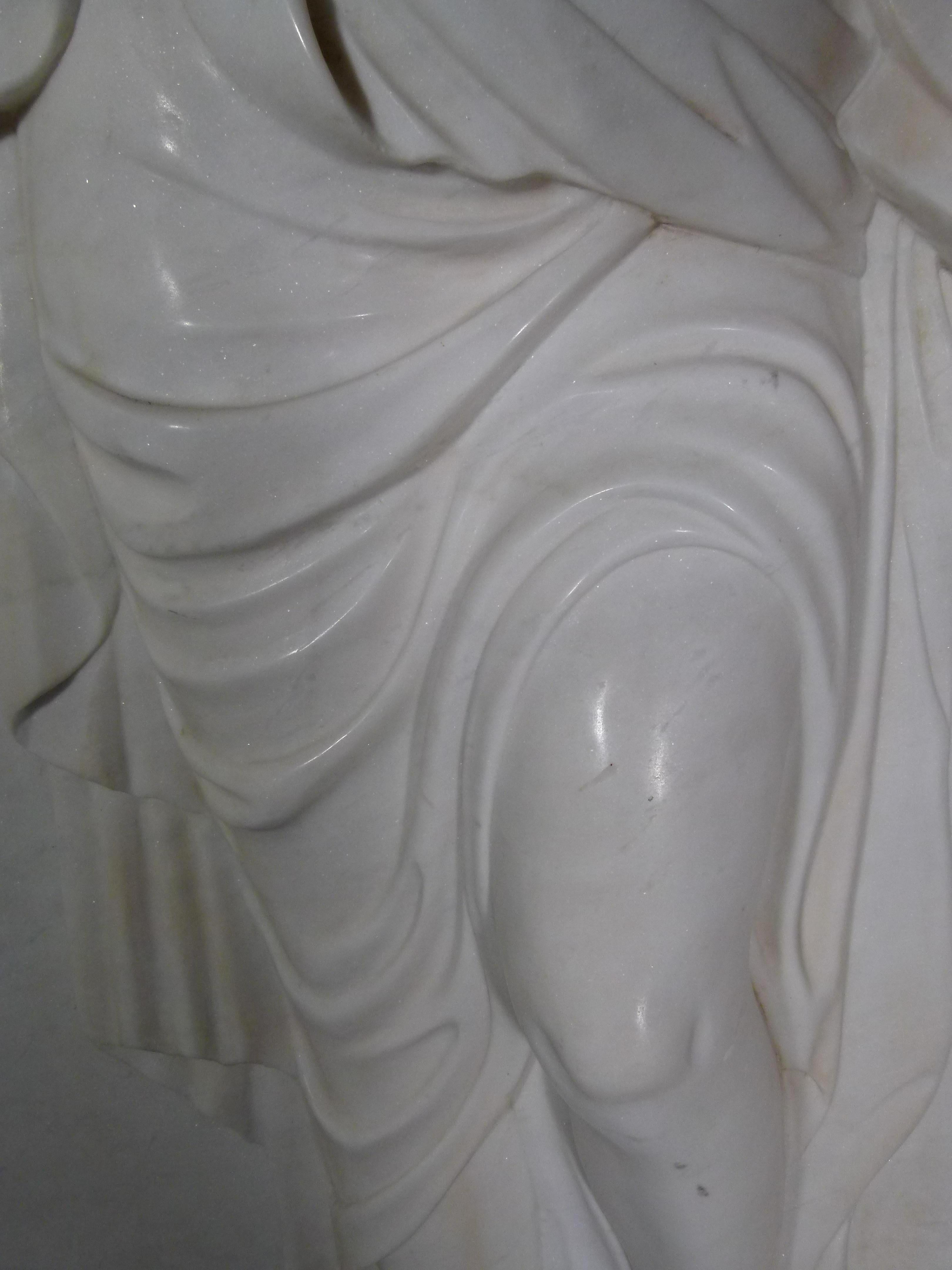 20th Century White Carrara Marble Plaster Relief Art 5