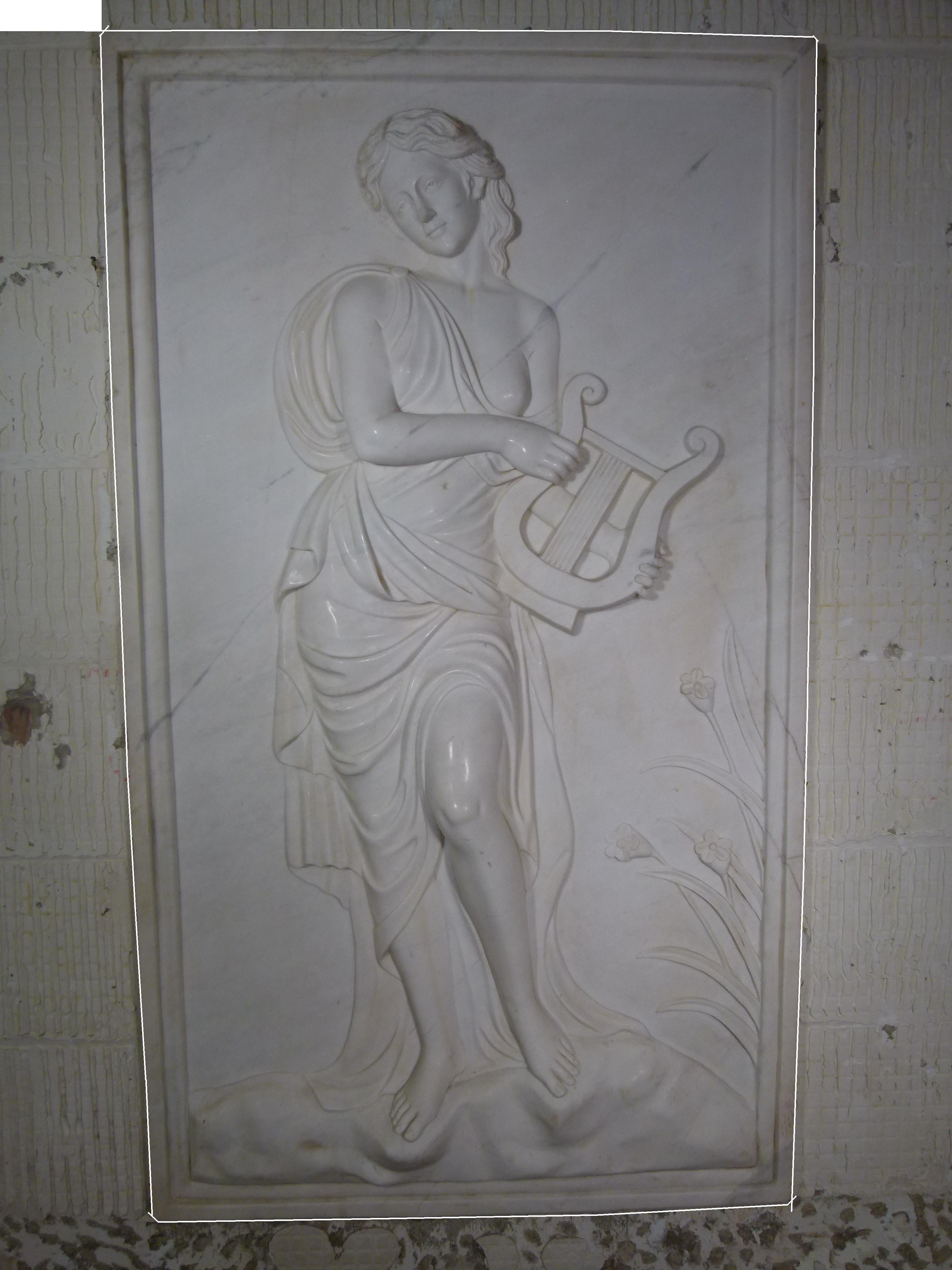 20th Century White Carrara Marble Plaster Relief Art For Sale at 1stDibs