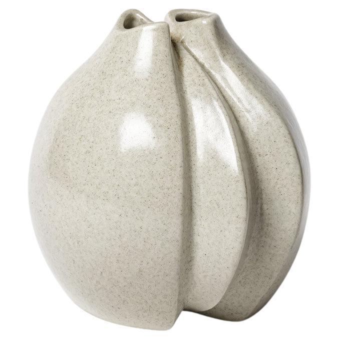 20th century white ceramic porcelain vase by Tim and Jacqueline Orr circa 1970  For Sale