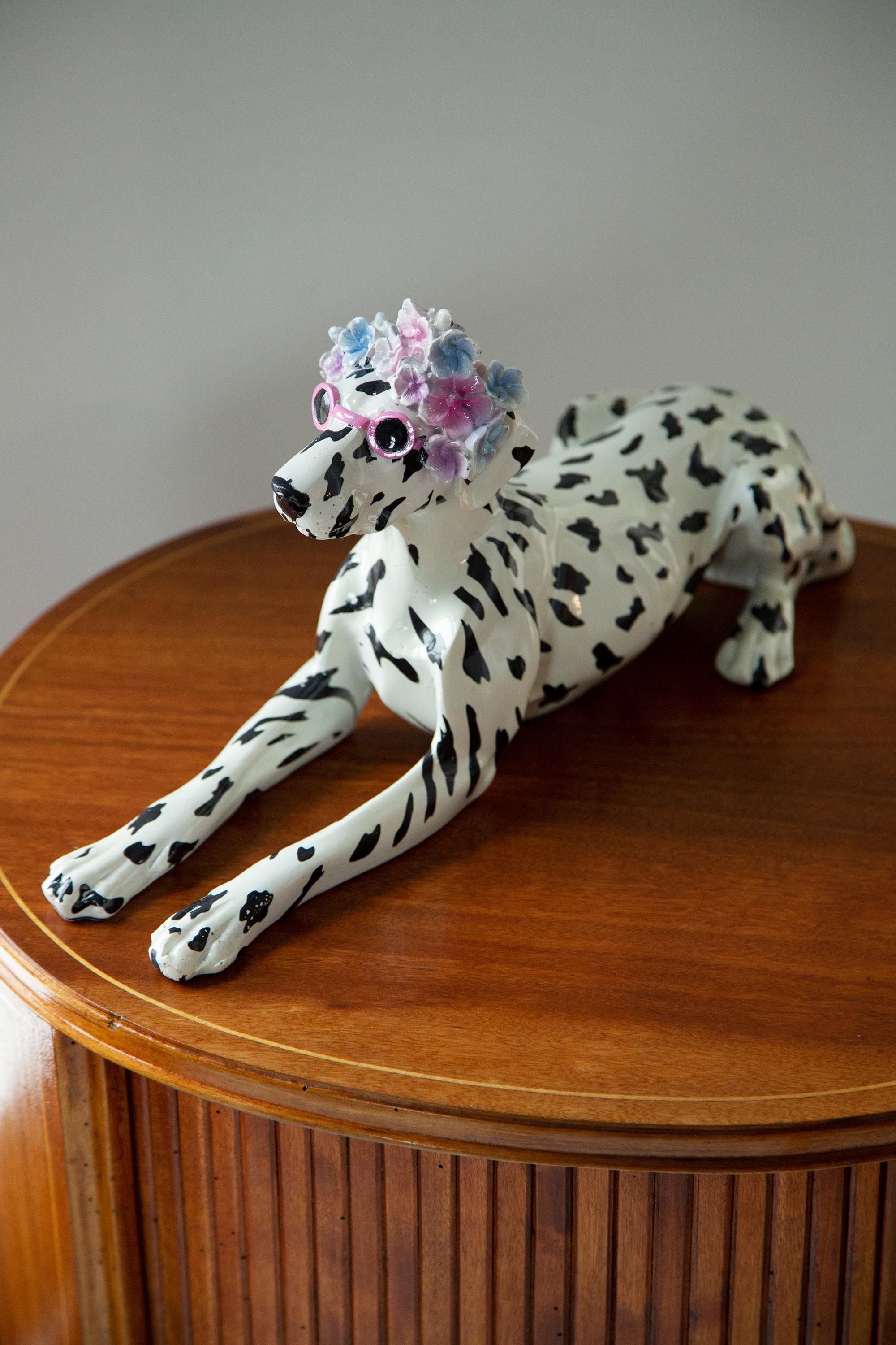 Painted ceramic, very good original vintage condition. No damages or cracks. Beautiful and unique decorative sculpture. Dalmatian Dog Sculpture was produced in Italy. Only one dog available.