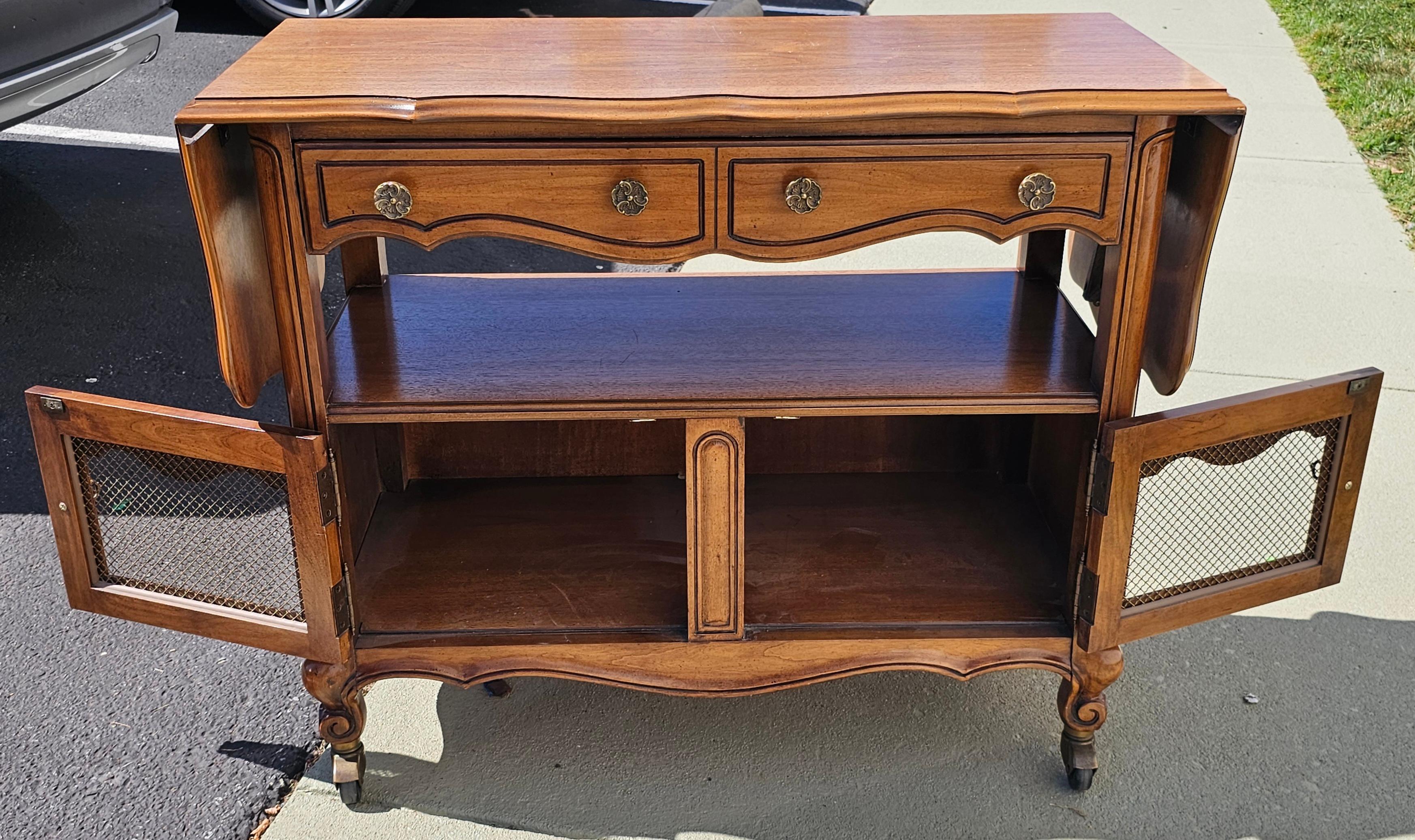 20th Century White Fine Furniture DropLeaf Rolling Buffet Server im Angebot 7