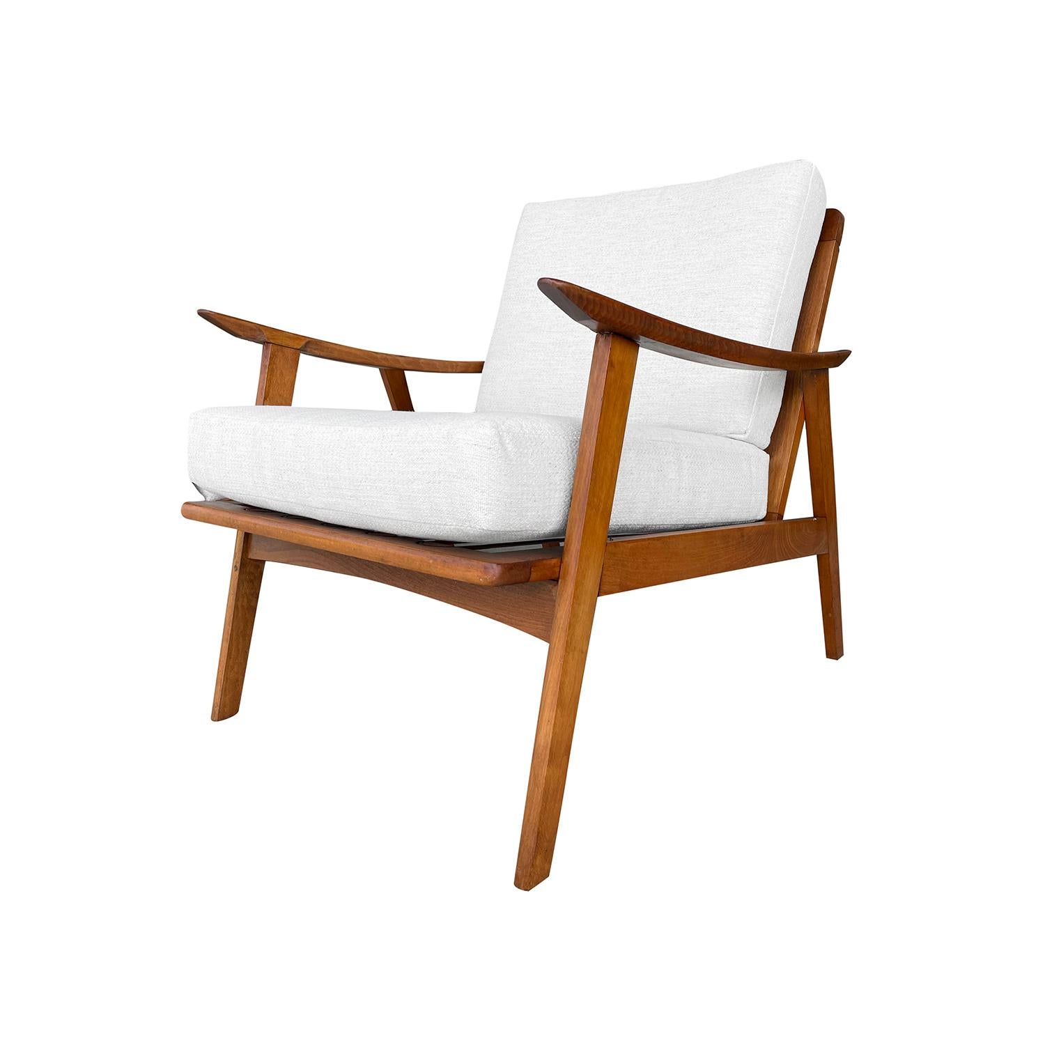 20th Century Danish Vintage Modern Pair of Open Teak Chairs by Kai Kristiansen For Sale 5