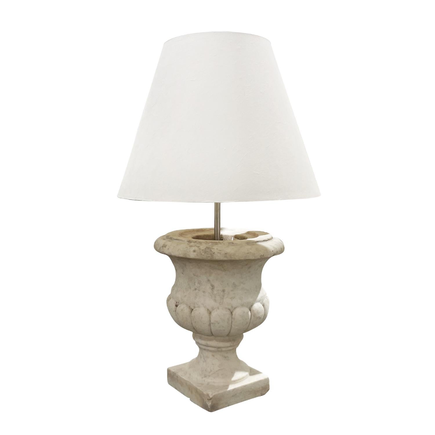 Mid-Century Modern 20th Century Italian Modern Marble Table Lamp - Vintage Sculptural Light For Sale