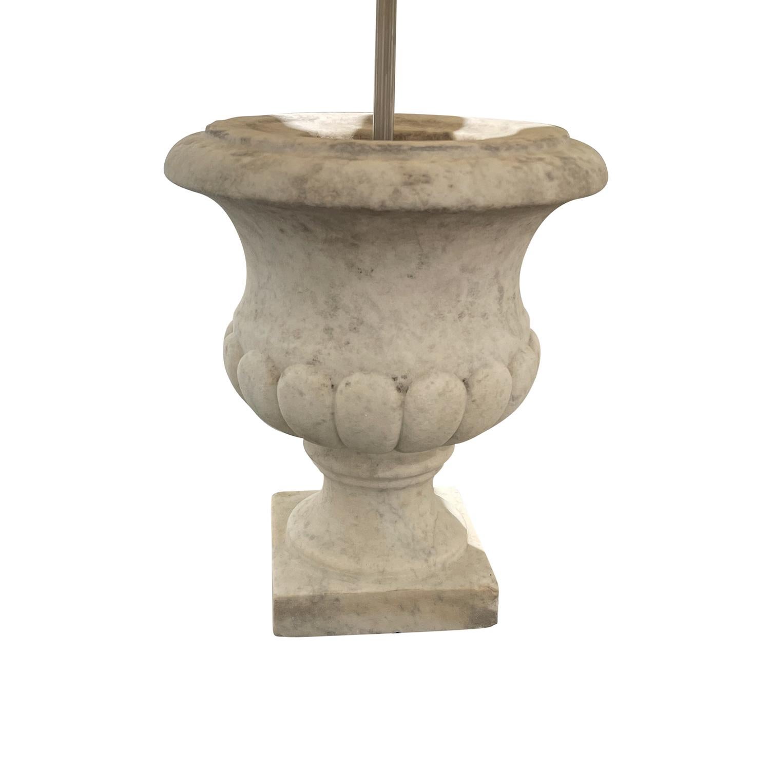 20th Century Italian Modern Marble Table Lamp - Vintage Sculptural Light In Good Condition In West Palm Beach, FL