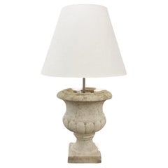 20th Century Italian Modern Marble Table Lamp - Vintage Sculptural Light (lampe de table en marbre)