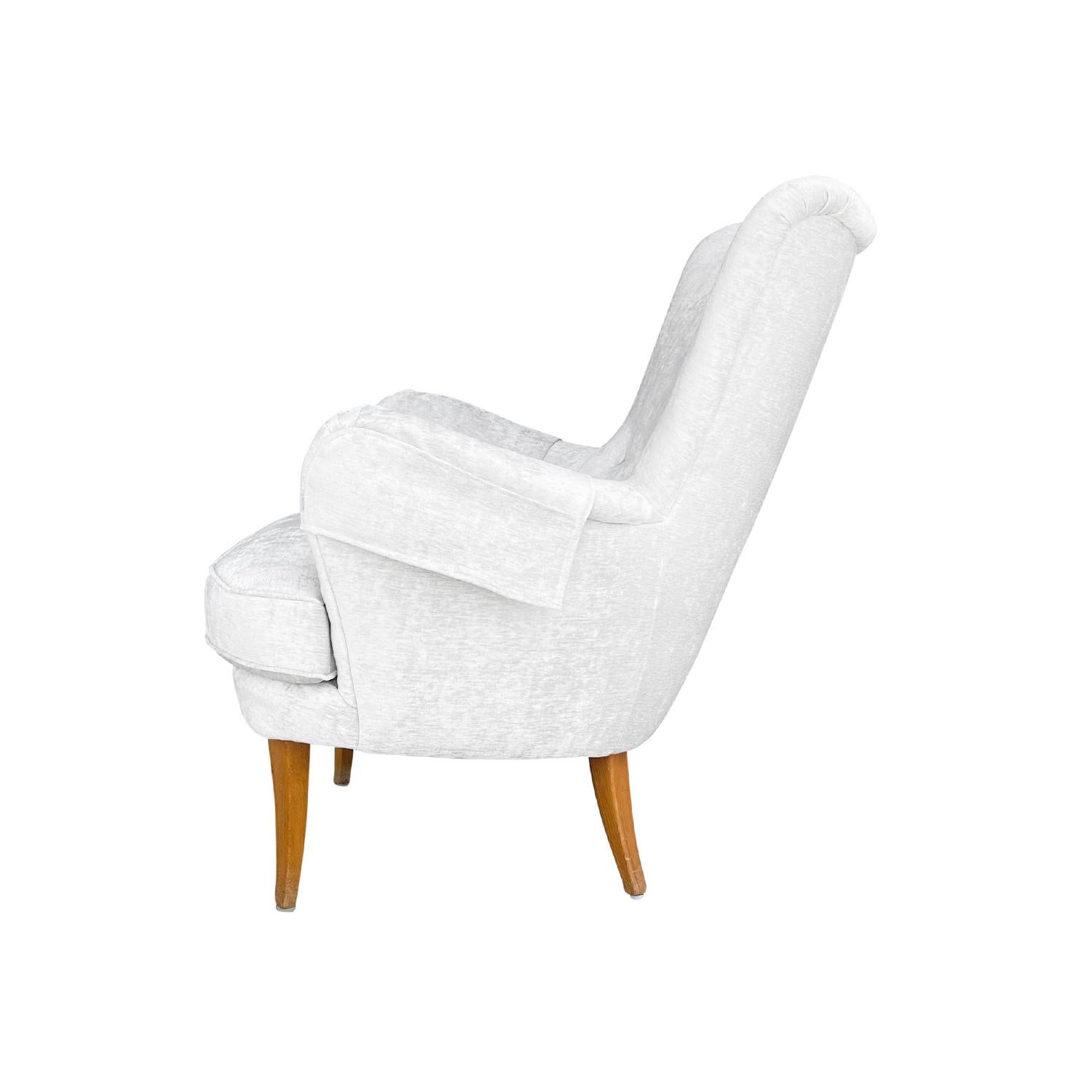 Einzelner schwedischer Sessel des 20. Jahrhunderts – Vintage-Beistellstuhl von Carl Malmsten (Handgeschnitzt) im Angebot