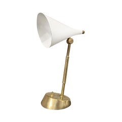 Mid-Century Modern Italian Desk Lamp, Handcrafted Metal & Brass