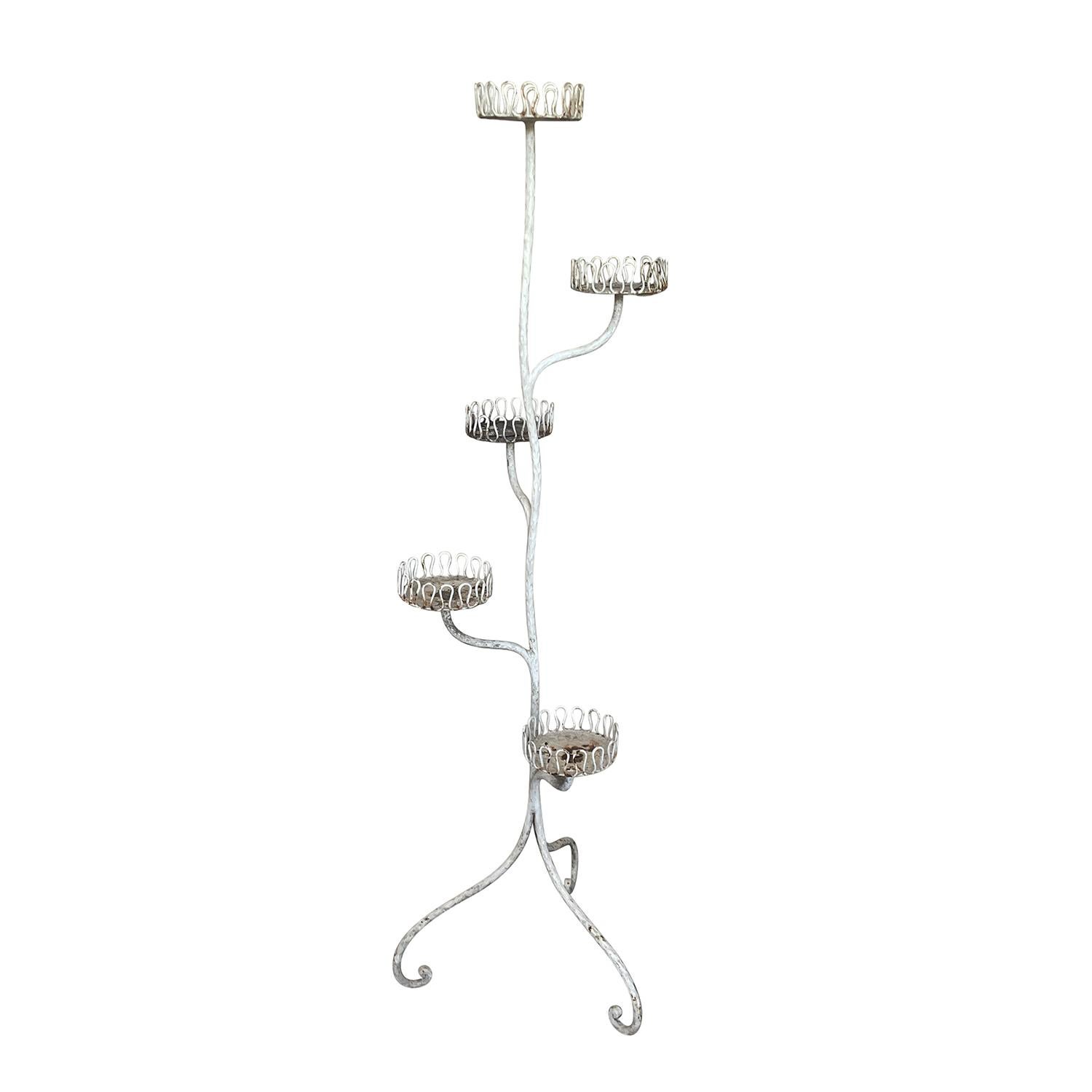 Mid-Century Modern 20th Century Italian Metal Plant Stand - Flower Holder in the Style of Gio Ponti For Sale