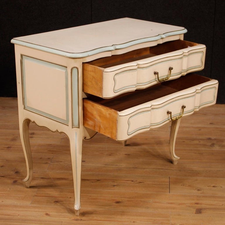 20th Century White Lacquered and Painted Wood French Dresser, 1960 For Sale at 1stDibs