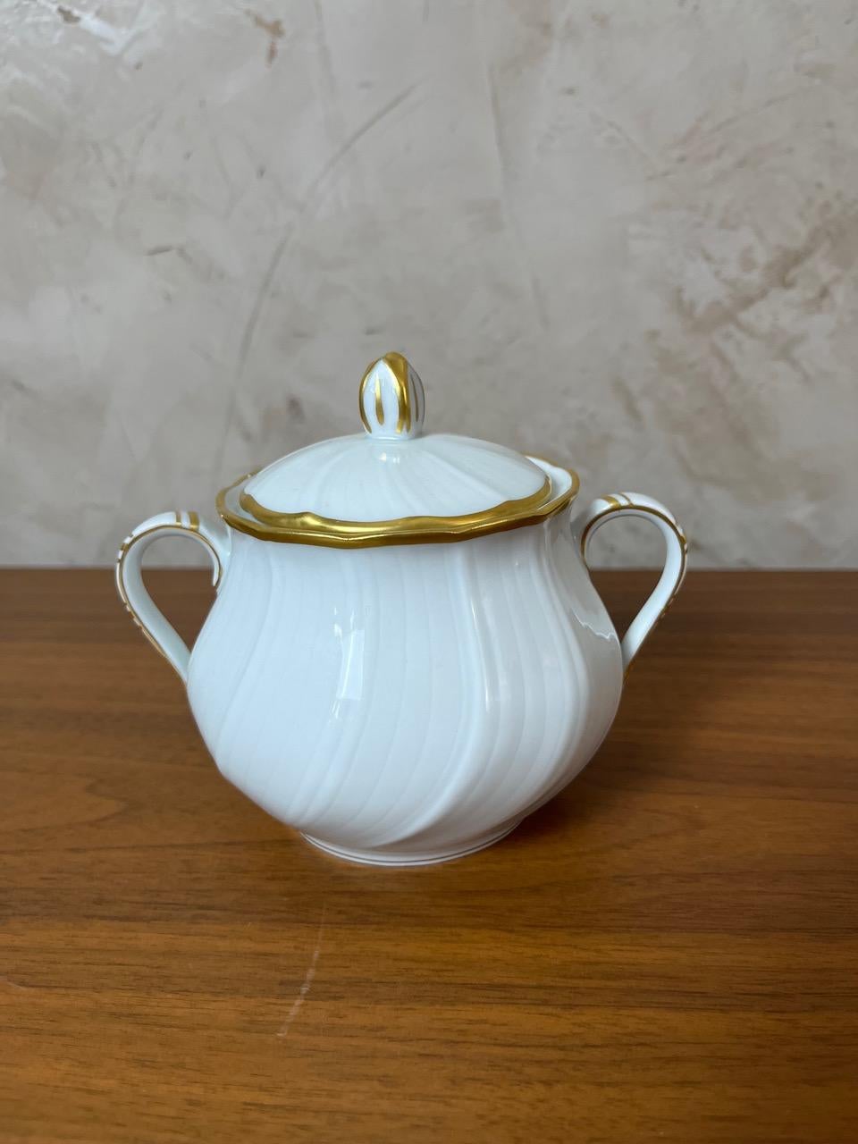 20th century White Limoges Porcelain Tea set by Bernardaud, 1930s For Sale 5