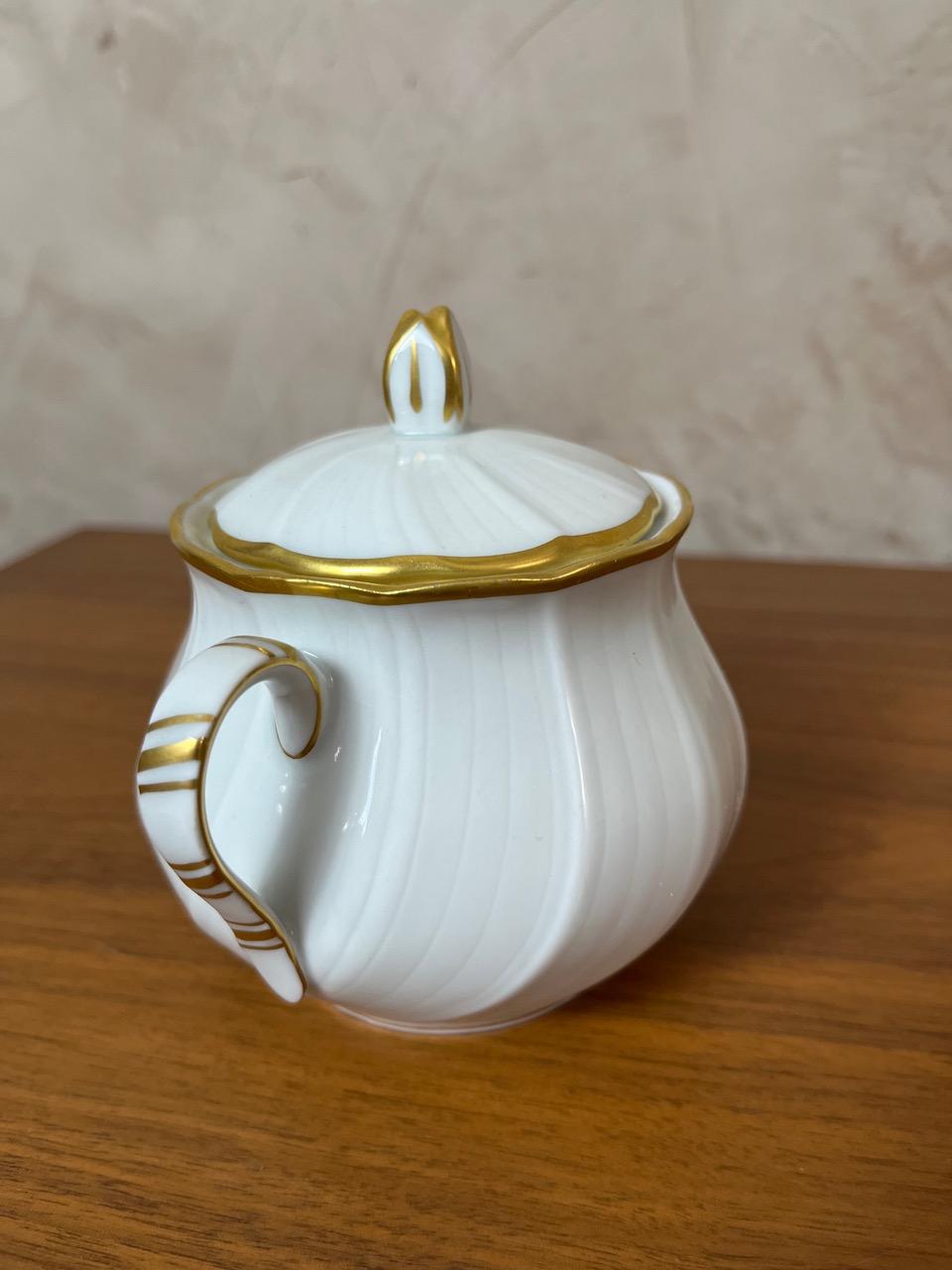 20th century White Limoges Porcelain Tea set by Bernardaud, 1930s For Sale 6
