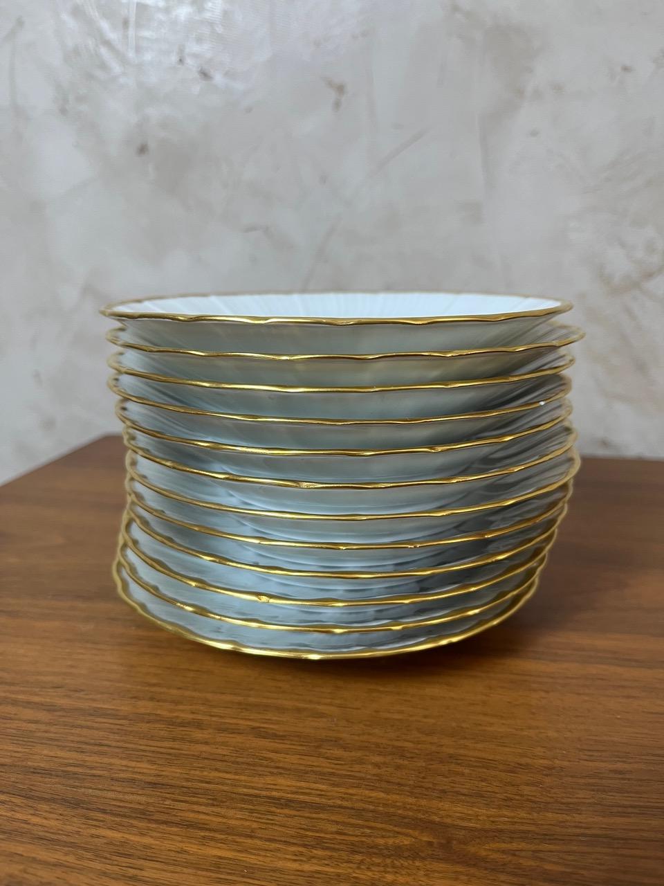 20th century White Limoges Porcelain Tea set by Bernardaud, 1930s For Sale 8