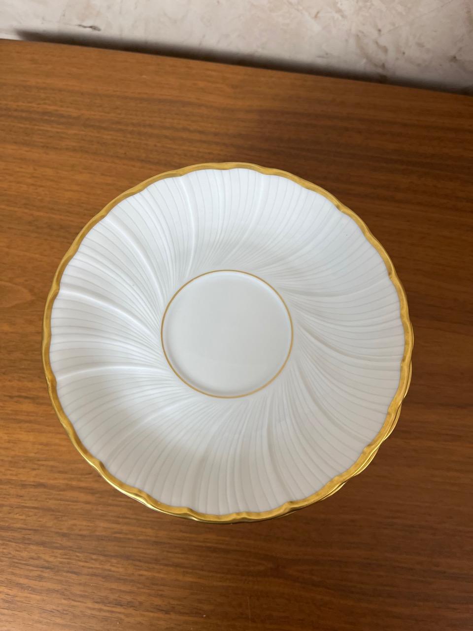20th century White Limoges Porcelain Tea set by Bernardaud, 1930s For Sale 9