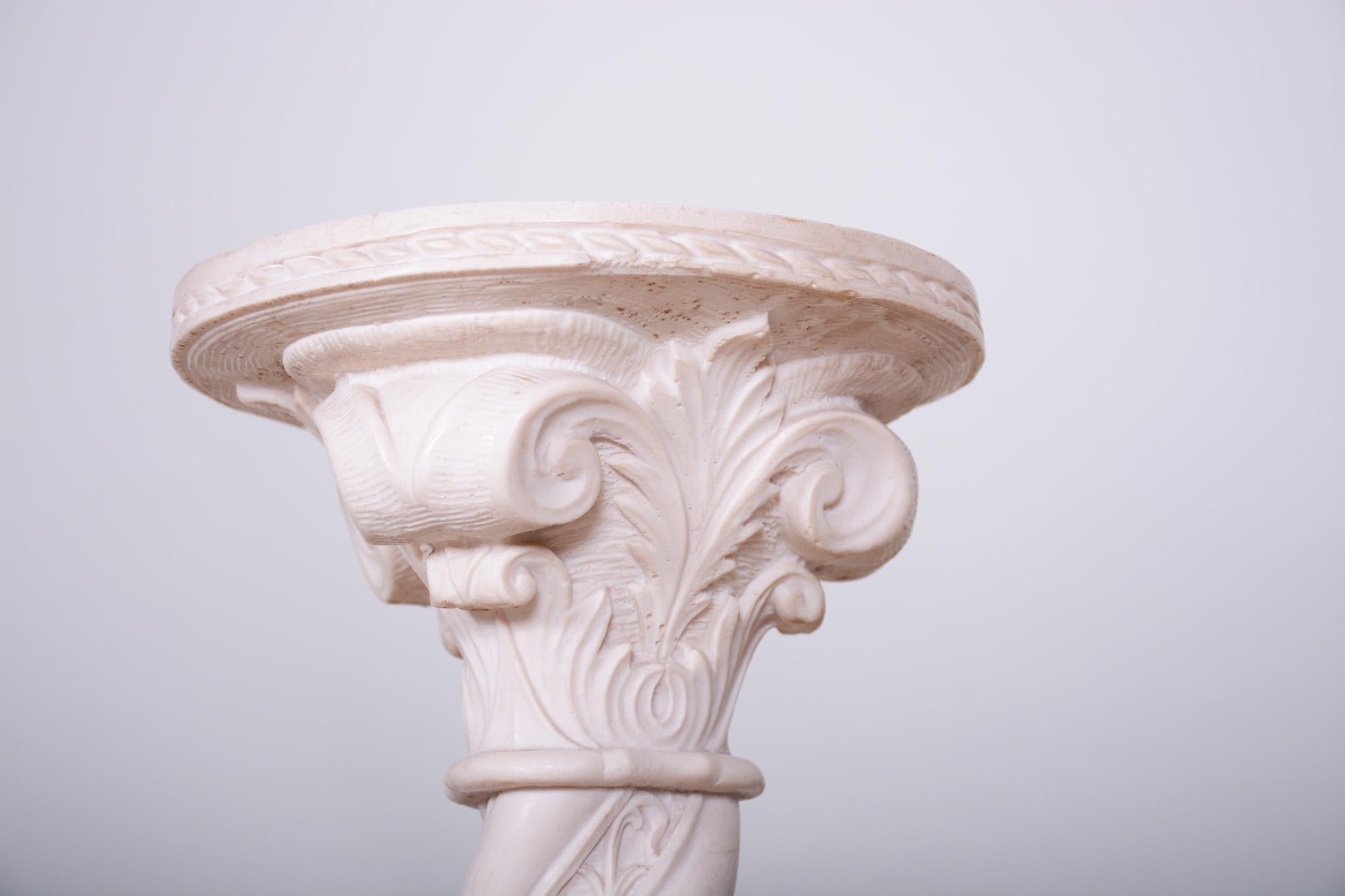 Art Deco 20th Century White Marble Column, Original Preserved Condition