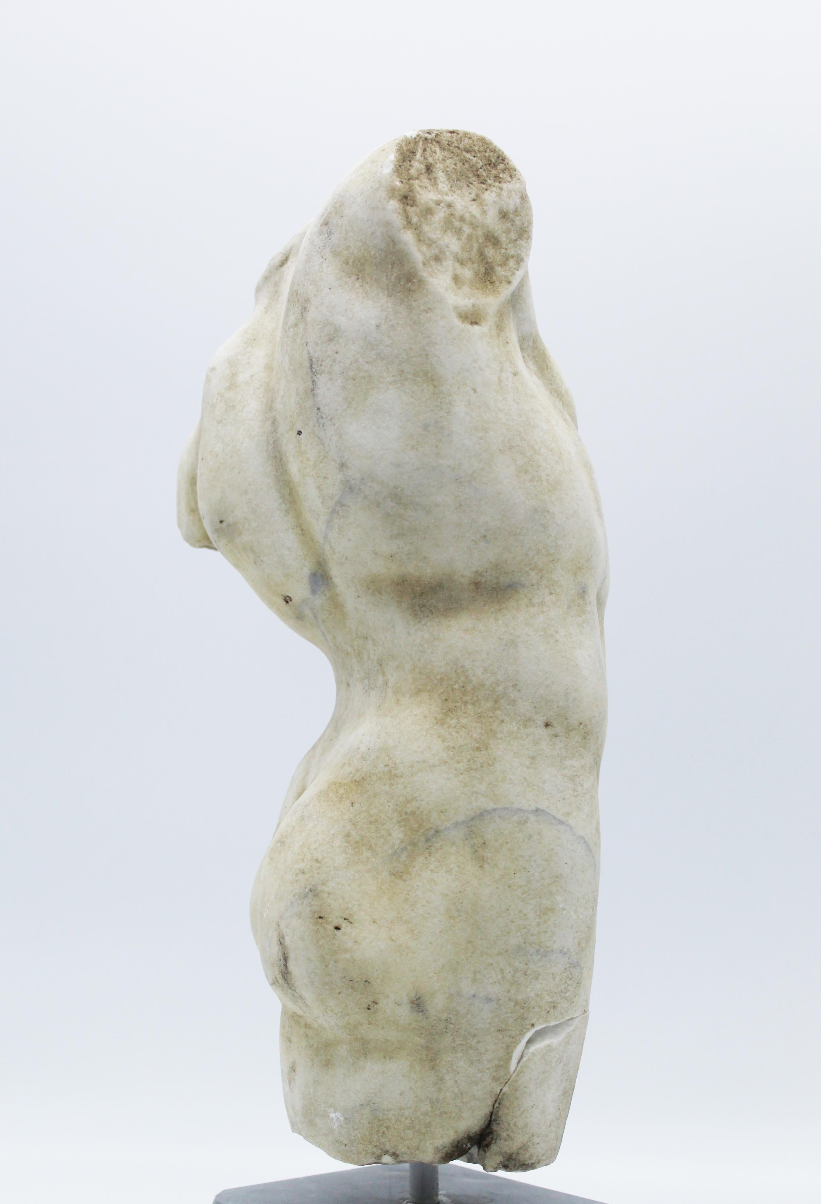20th Century White Marble Italian Sculpture Torso of Apollo by Giancarlo Pace 3