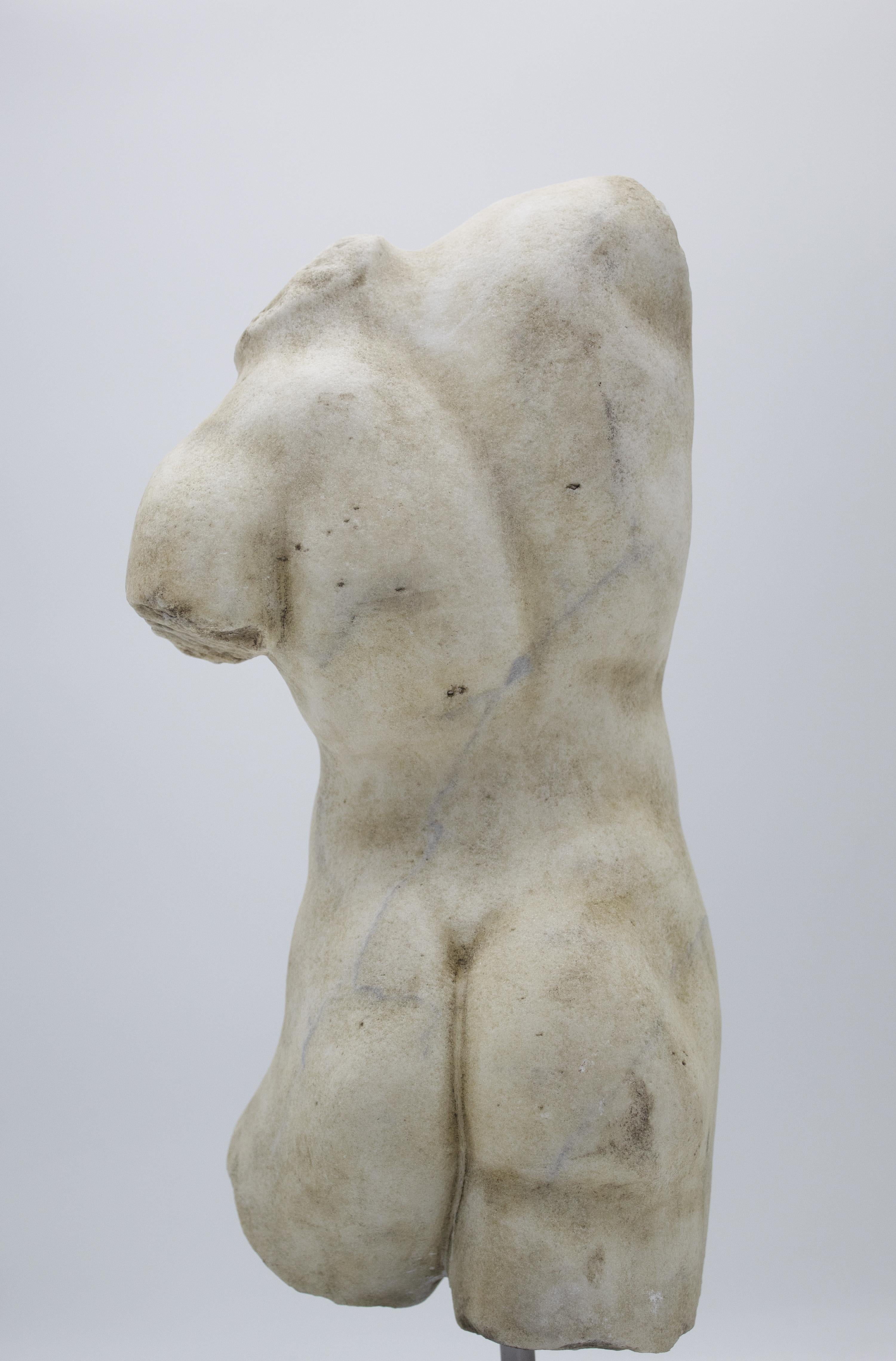 20th Century White Marble Italian Sculpture Torso of Apollo by Giancarlo Pace 5