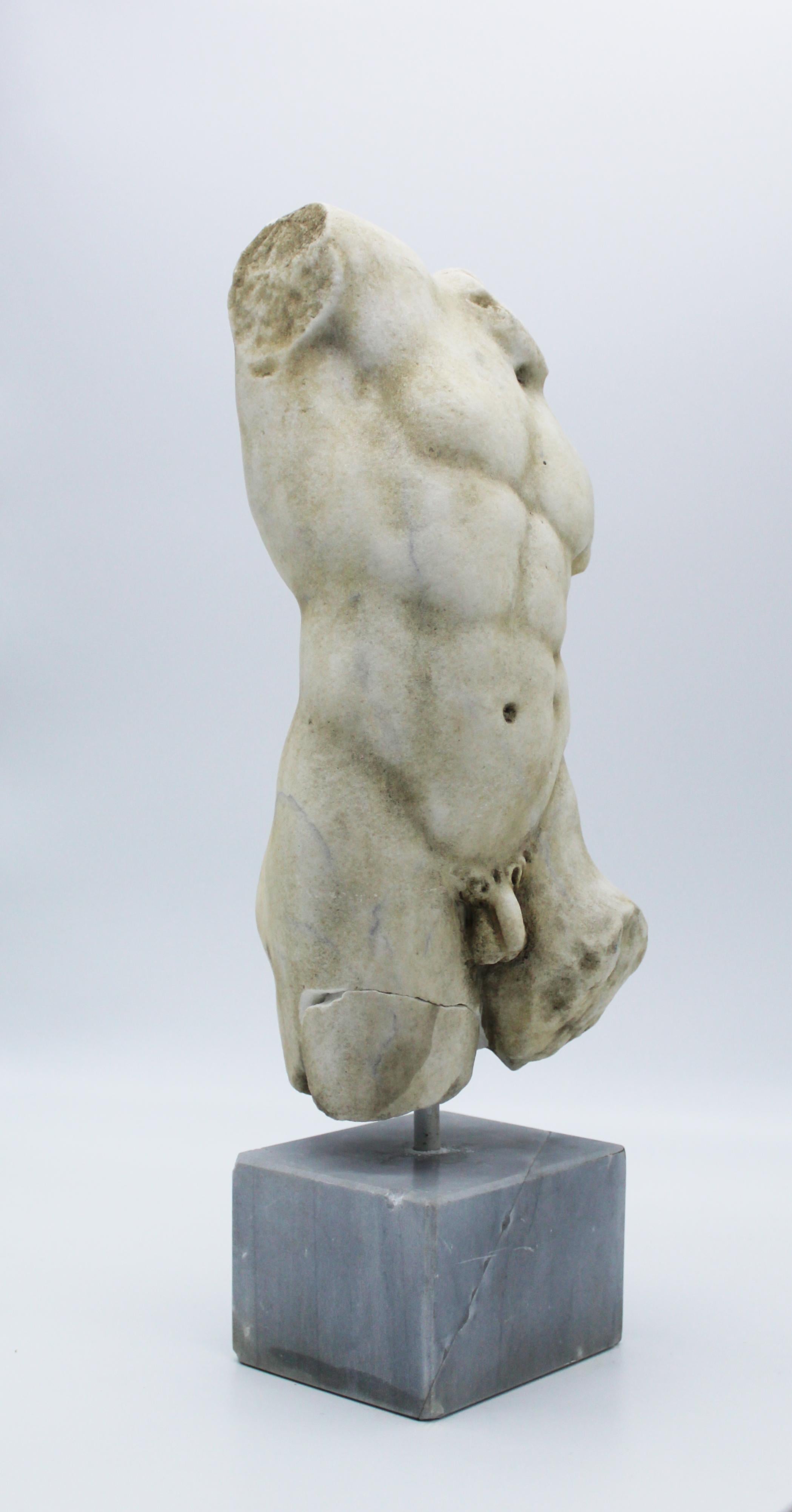Statuary Marble 20th Century White Marble Italian Sculpture Torso of Apollo by Giancarlo Pace