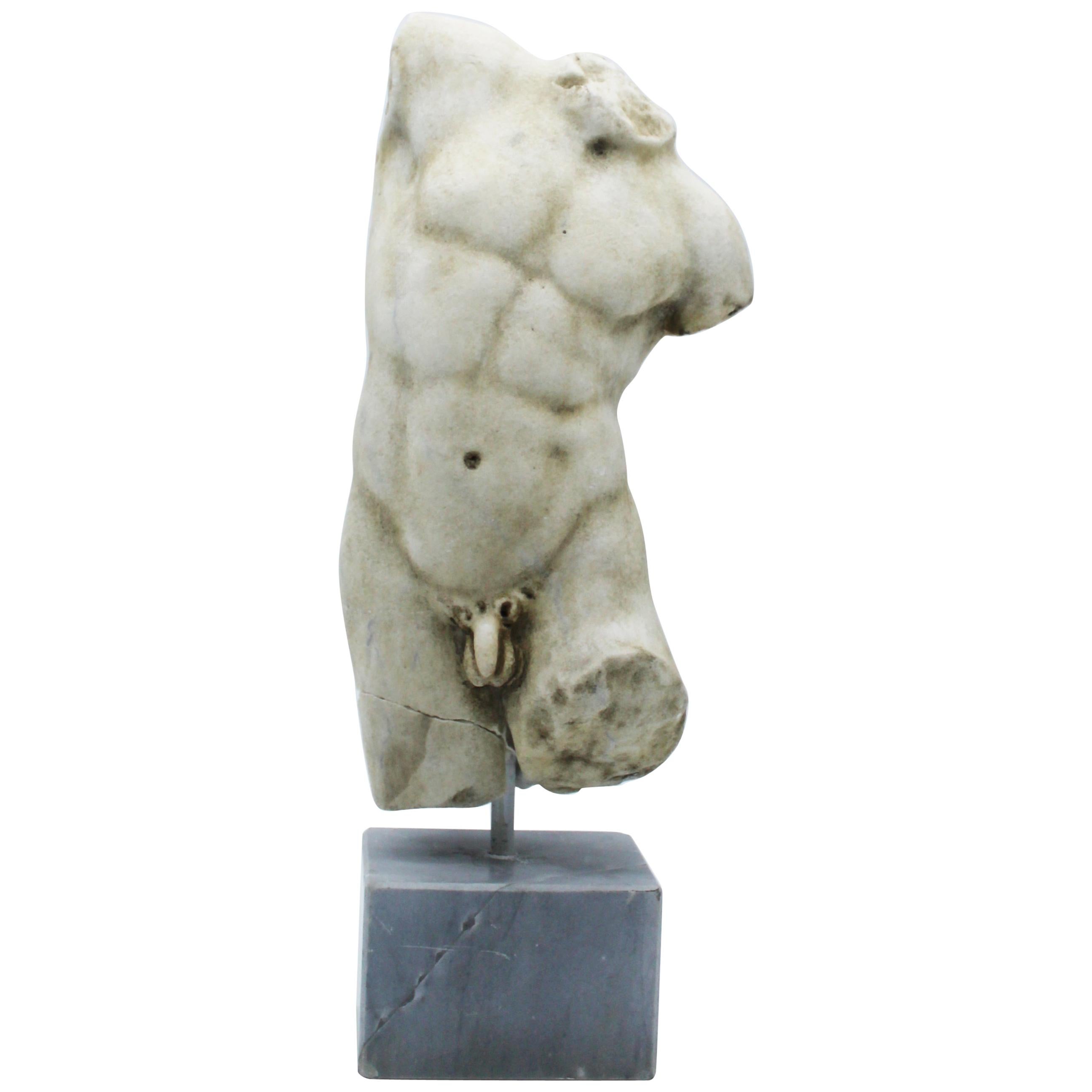 20th Century White Marble Italian Sculpture Torso of Apollo by Giancarlo Pace